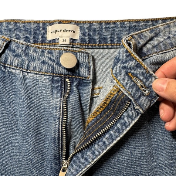 Superdown mom jeans relaxed fit ankle crop casual denim jeans women’s 29 - Picture 4 of 11